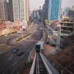 This elevator takes riders up to the cable car station